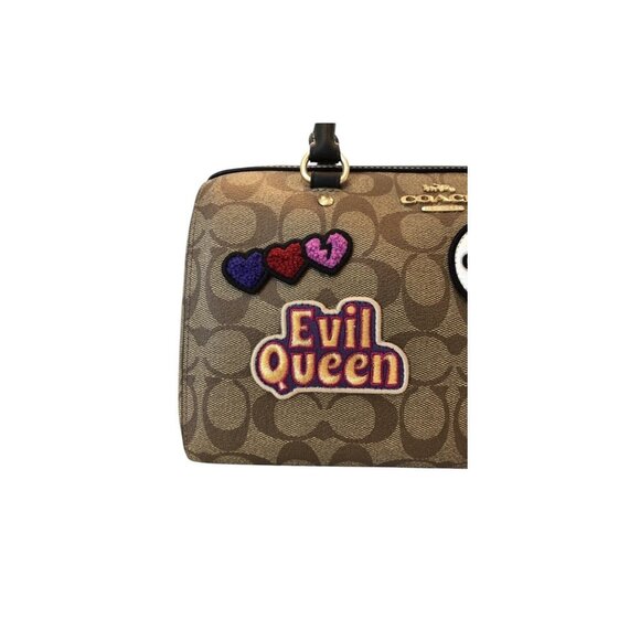 NWT Coach Disney X Coach Rowan Satchel Bag In Signature Canvas With Patches-Khak - Picture 6 of 8